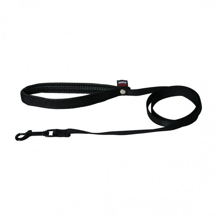 Laisse simple épaisseur en nylon - Noir (120 x 2.5 cm) - Martin Sellier