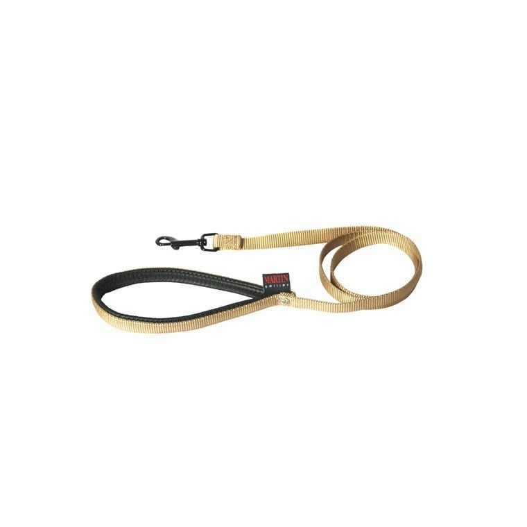 Laisse simple épaisseur en nylon - Beige (120 x 2.5 cm) - Martin Sellier