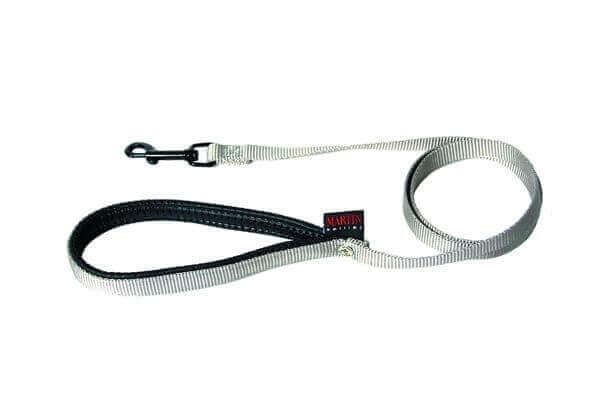 [14379_25797] Laisse simple épaisseur en nylon - Gris (120 x 1 cm) - Martin Sellier