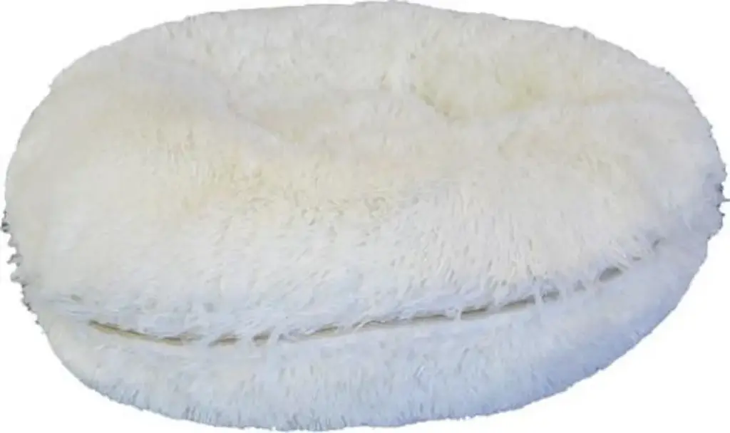 [14428_25889] Coussin "Puff Long Plush" blanc - Jack and Vanilla (Diamètre : 70 cm)