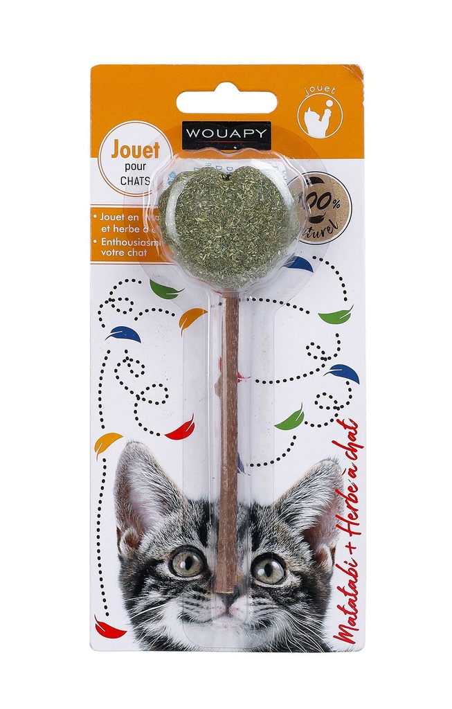 Sucette cœur au matabi et herbe à chat - Wouapy