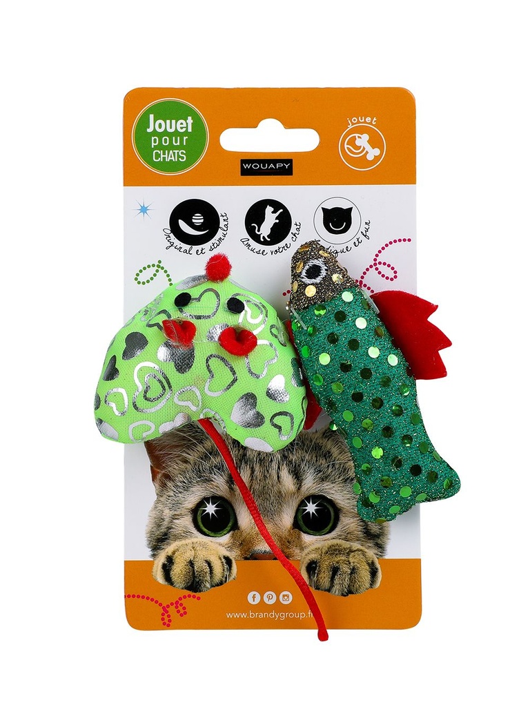 Jouet pour chat "Duo de Poissons" - Wouapy