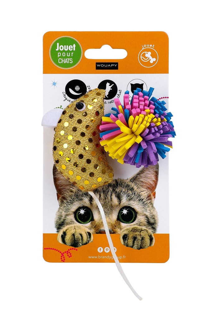 Jouet pour chat "Souris Fun" + balle - Wouapy