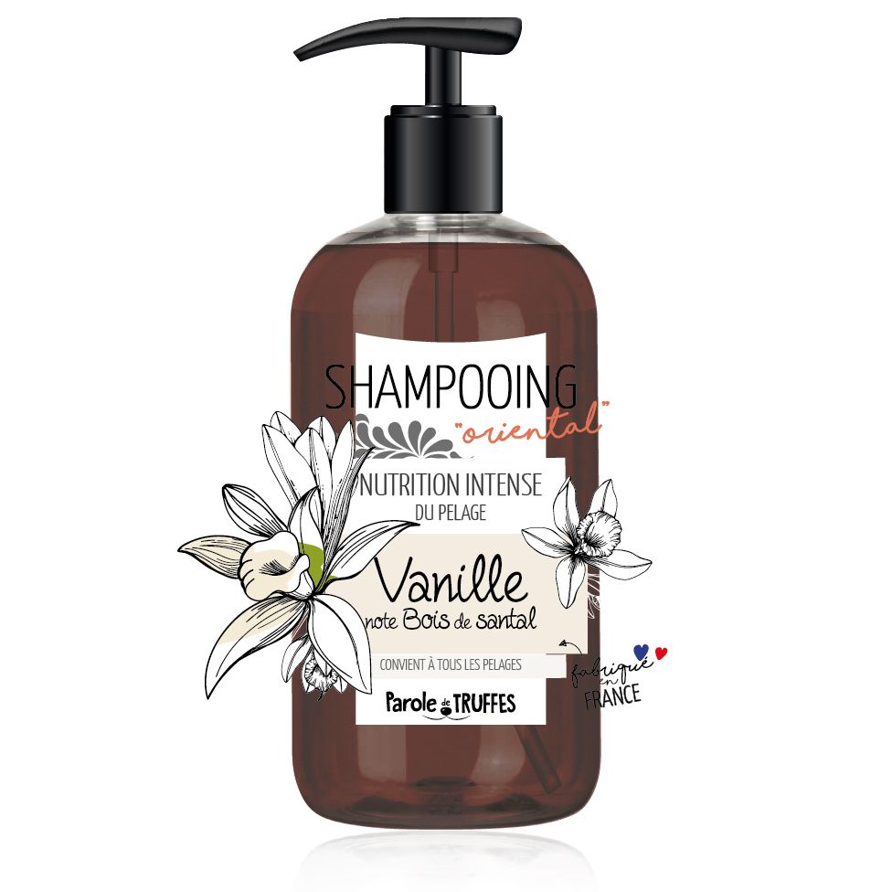Shampooing Vanille et note de Bois de santal (300 ml) - Parole de Truffes