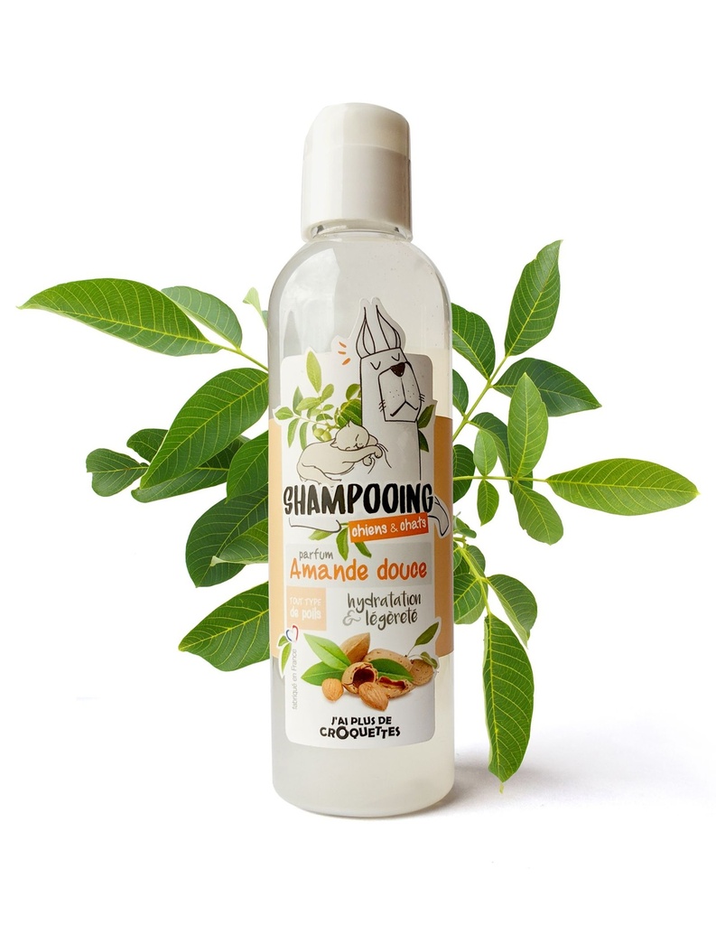 Shampooing Amande Douce pour chiens et chats (200 ml) - J'ai plus de croquettes