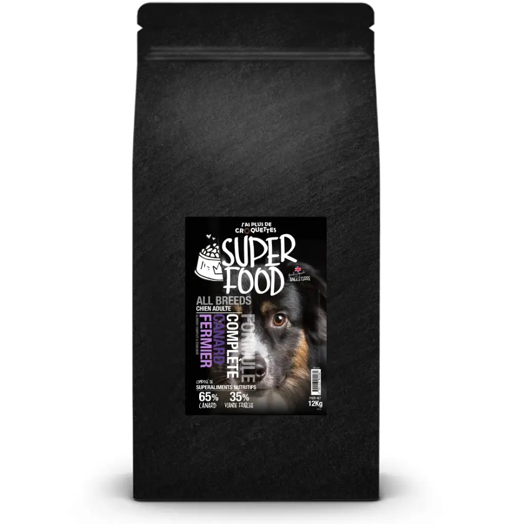 Super Food All Breeds pour Chien adulte au canard (6 kg) - J'ai plus de croquettes