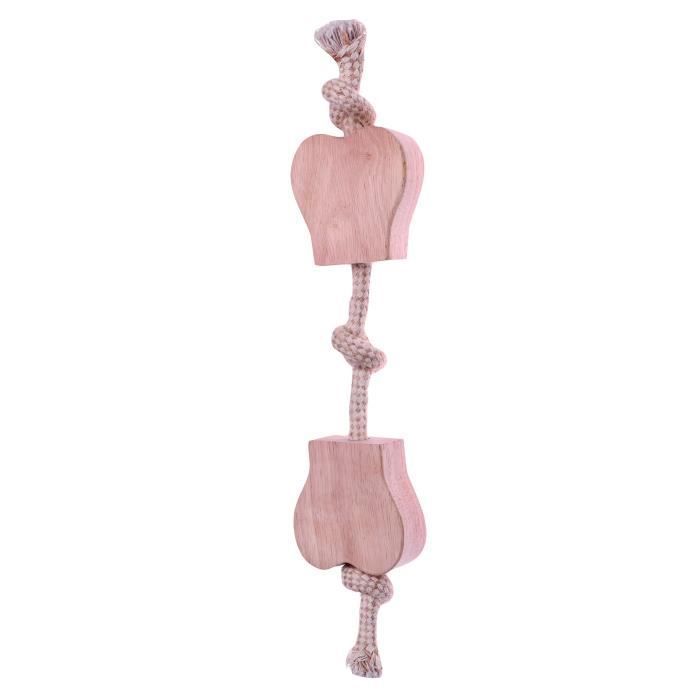 [14703_26101] Jouet corde et bois pour chien os (M) - Bubimex