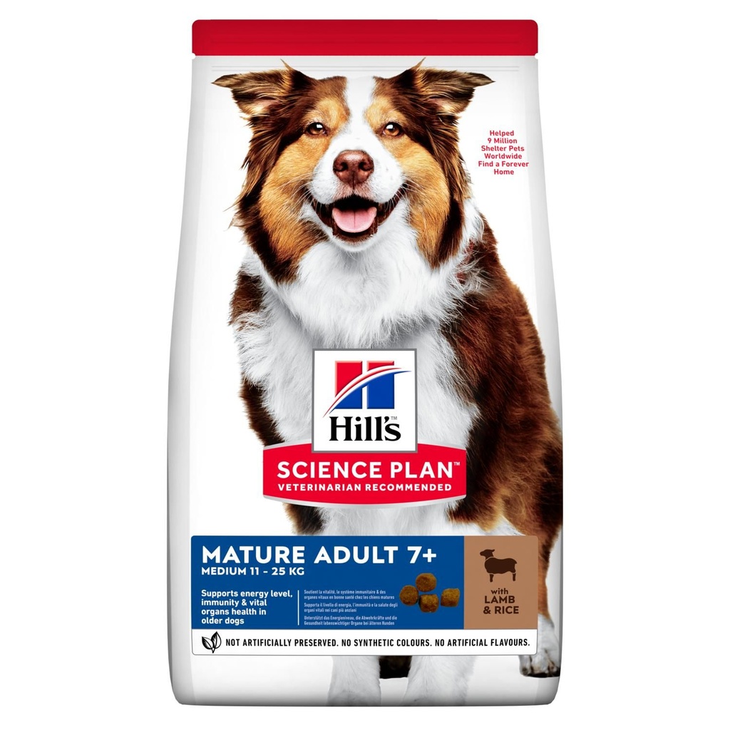 Canine "Mature Adult 7+" Medium Agneau et Riz (12 kg) - Hill's Science Plan