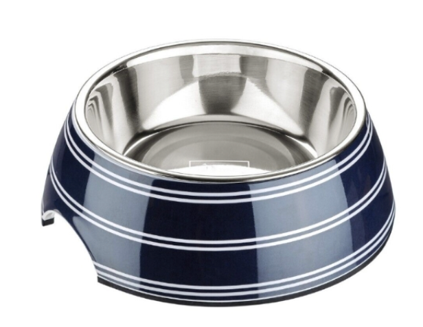 [14808_26236] Gamelle en mélamine "Silda" bleu/blanc (350 ml) - Hunter