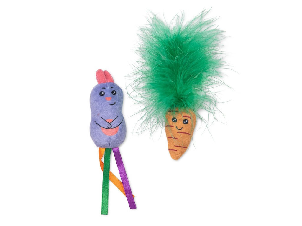 Set de 2 peluches pour chat "Lapin et Carotte" - Vadigran