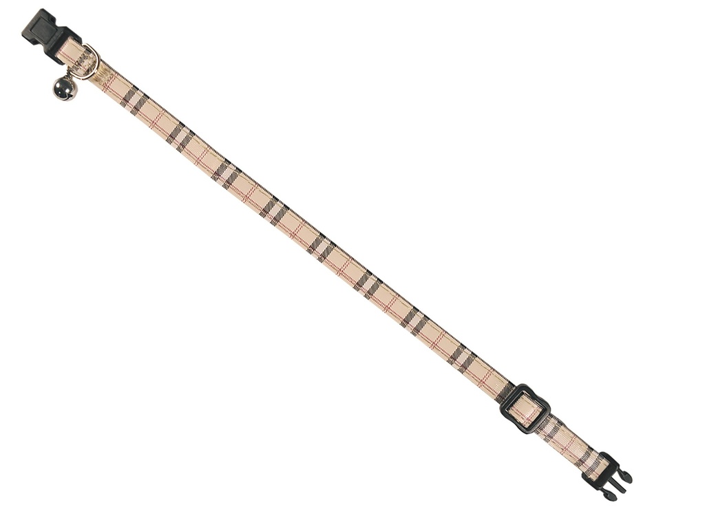 [14877_26301] Collier pour chat "Ecossais" (Beige) - Vadigran