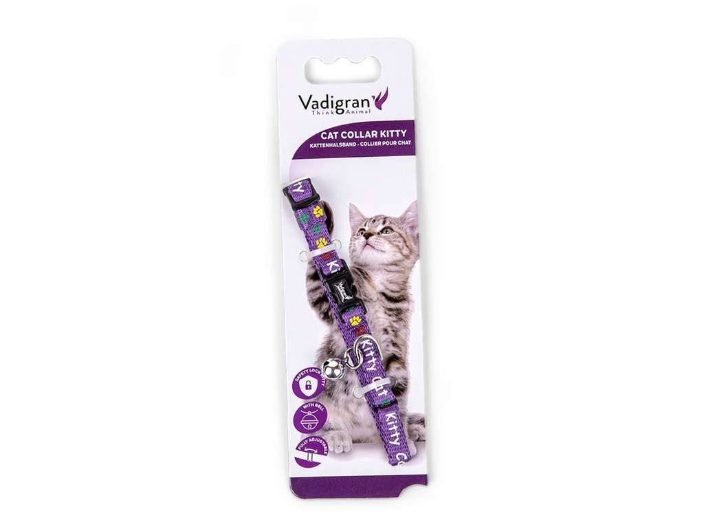 Collier pour chaton "Kitty Cat" (Mauve) - Vadigran
