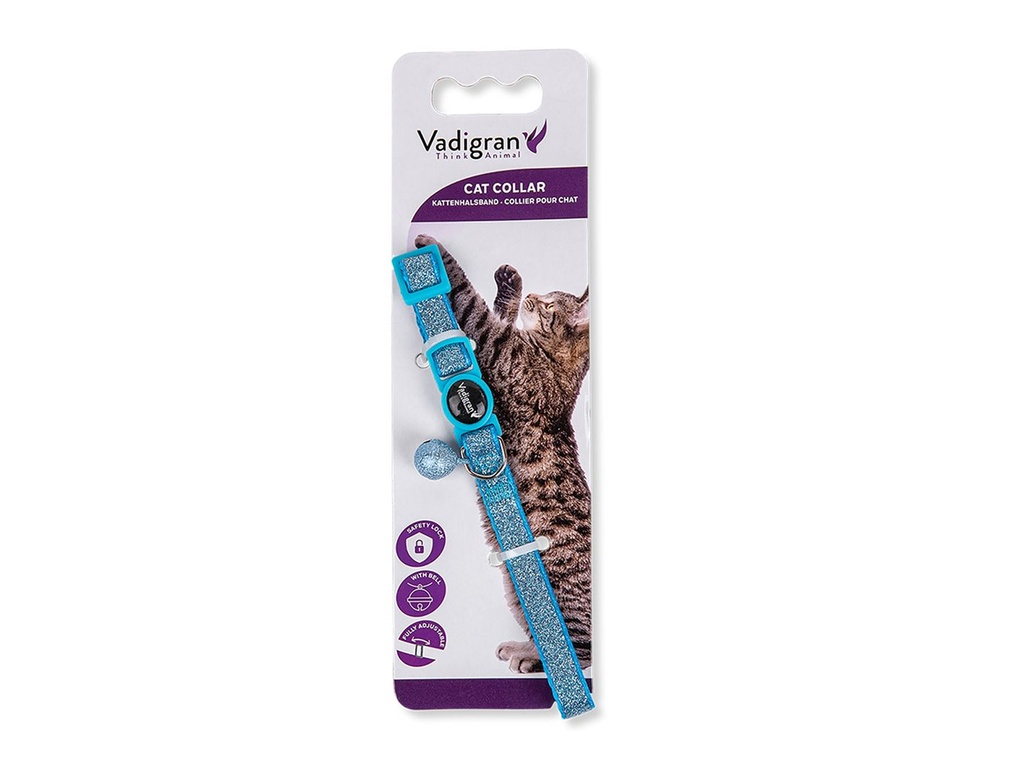 Collier pour chat "Glitter" (Turquoise) - Vadigran