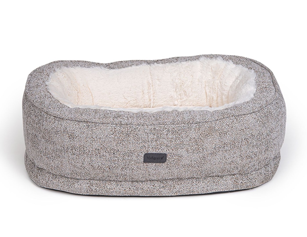 [14904_26339] Panier ovale "Alys" gris (Taille 1 : 64 x 46 cm) - Vadigran