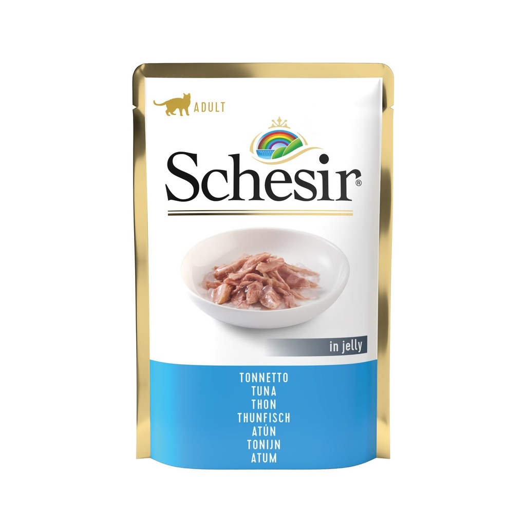 Sachet fraîcheur pour chat en gelée - Thon avec colin (85 g) - Schesir