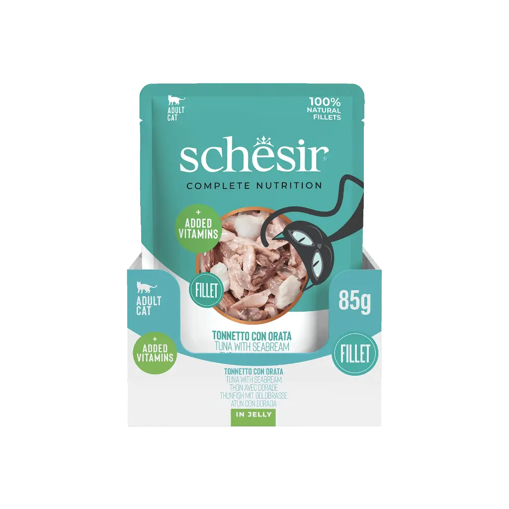 Sachet fraîcheur pour chat en gelée - Thon avec daurade (85 g) - Schesir