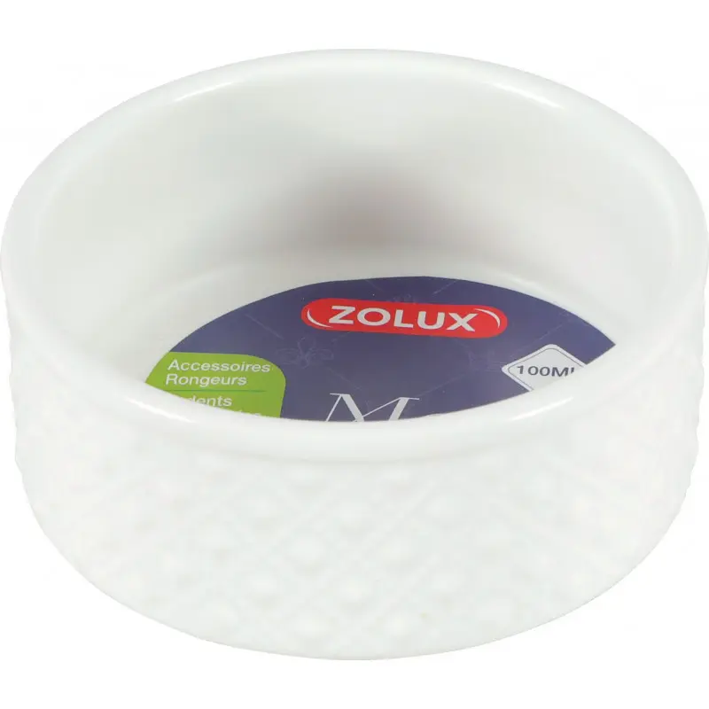 [15020_26457] Écuelle pour rongeur "Margot" - Blanc (100 ml) - Zolux
