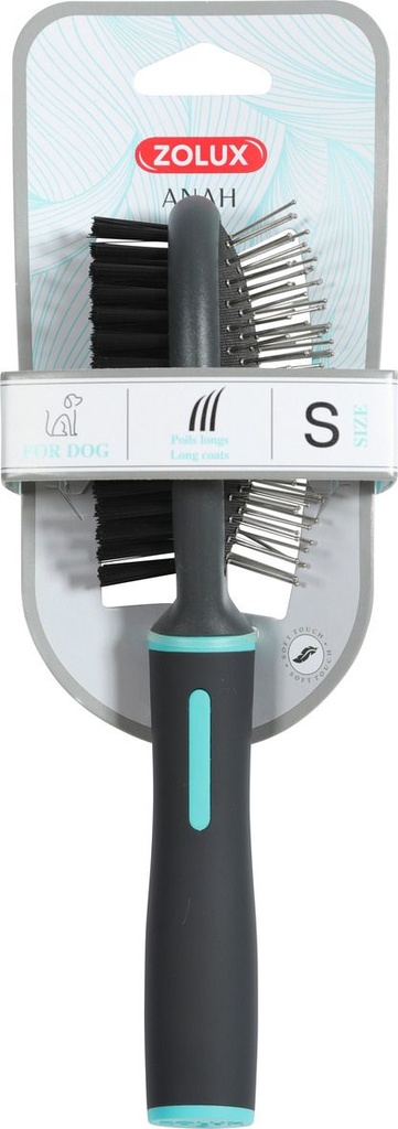 [15115_26594] Brosse double Anah pour chien (S) - Zolux