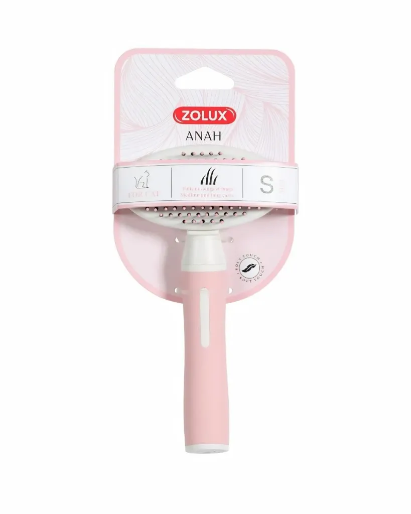 [15126_26602] Brosse slicker douce rétractable Anah pour chat (S) - Zolux