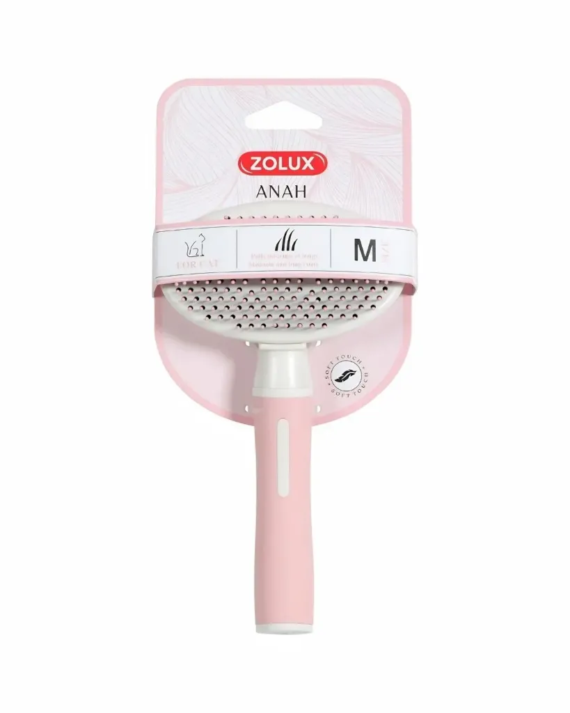 [15126_26603] Brosse slicker douce rétractable Anah pour chat (M) - Zolux