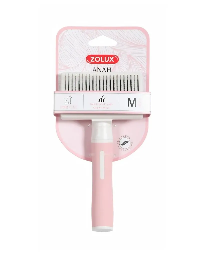[15128_26607] Brosse slicker rétractable Anah pour chat (M) - Zolux