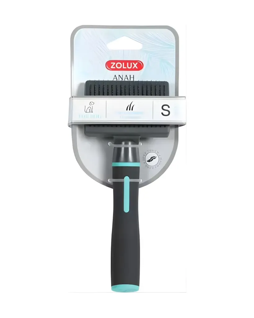 [15160_26659] Brosse slicker Anah rétractable pour chien (S) - Zolux