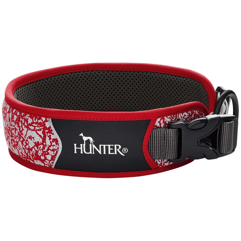 Collier nylon réfléchissant rouge - Divo Reflect (XL) - Hunter