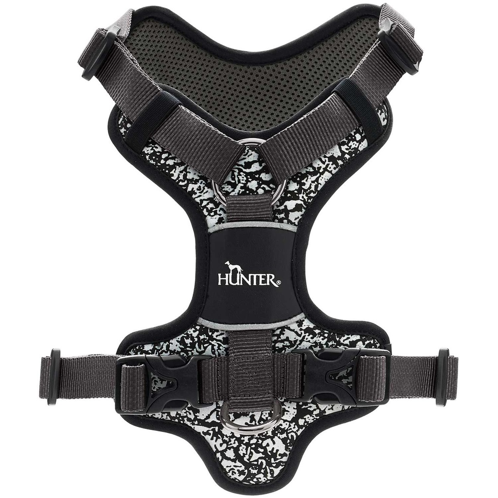 Harnais nylon réfléchissant noir - Divo Reflect (M) - Hunter