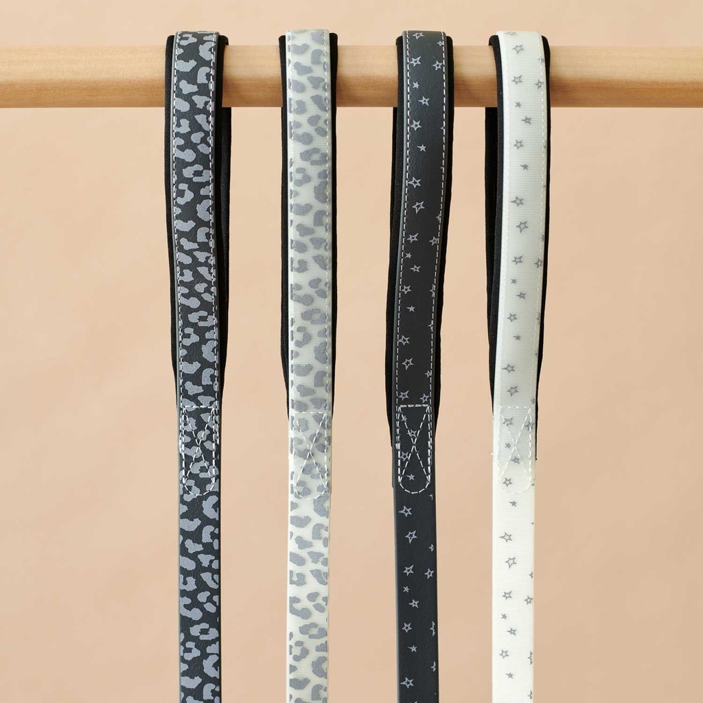 [15178_26720] Laisse réglable réfléchissante étoilé gris - Convenience Reflect (Taille 2) - Hunter