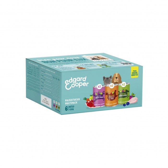 [15182_26737] Multipacks 3 saveurs pour chien (6 boîtes 400 g) - Edgard & Cooper