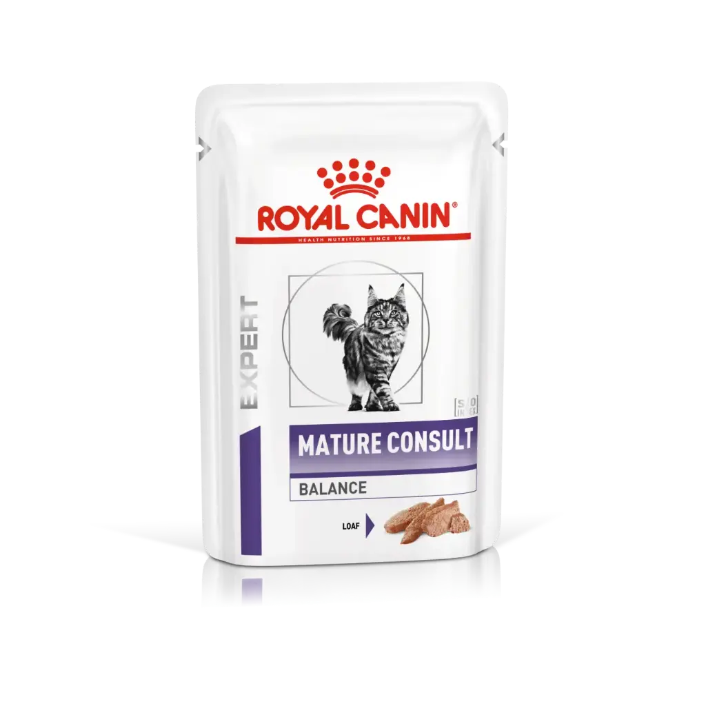 Mousse diététique pour chat senior Mature Consult Balance (12 sachets 85 g) - Royal Canin Vetenary Care Nutrition