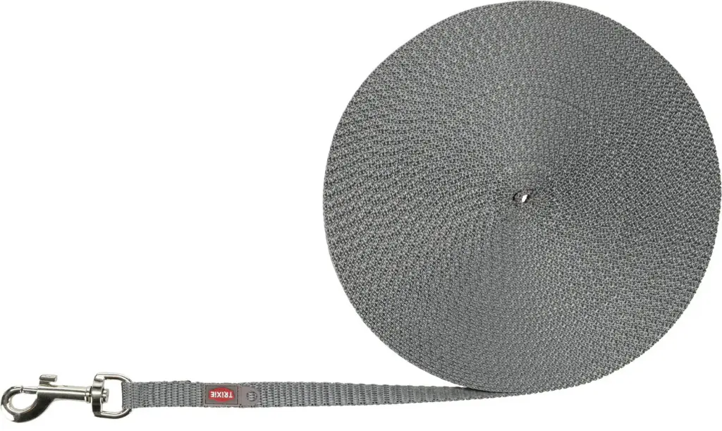 Longe à pister légère pour petits chiens - Gris (15 m) - Trixie