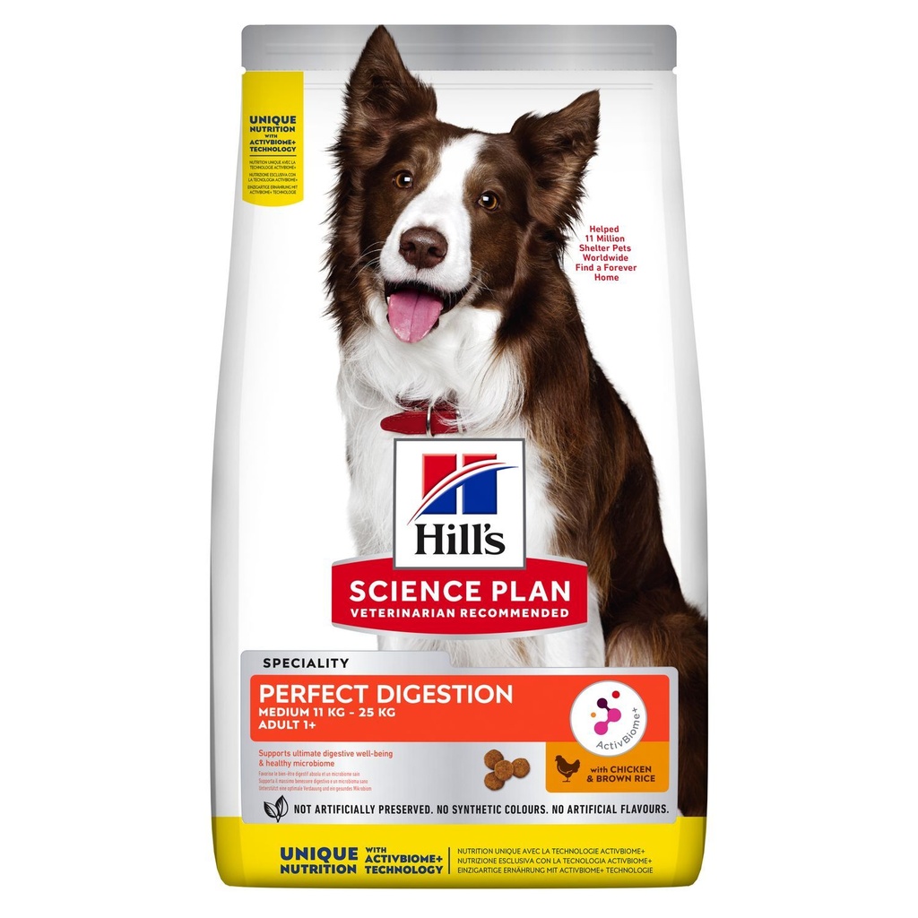 Croquettes pour chien moyen Perfect Digestion (12 kg) - Hill's Science Plan