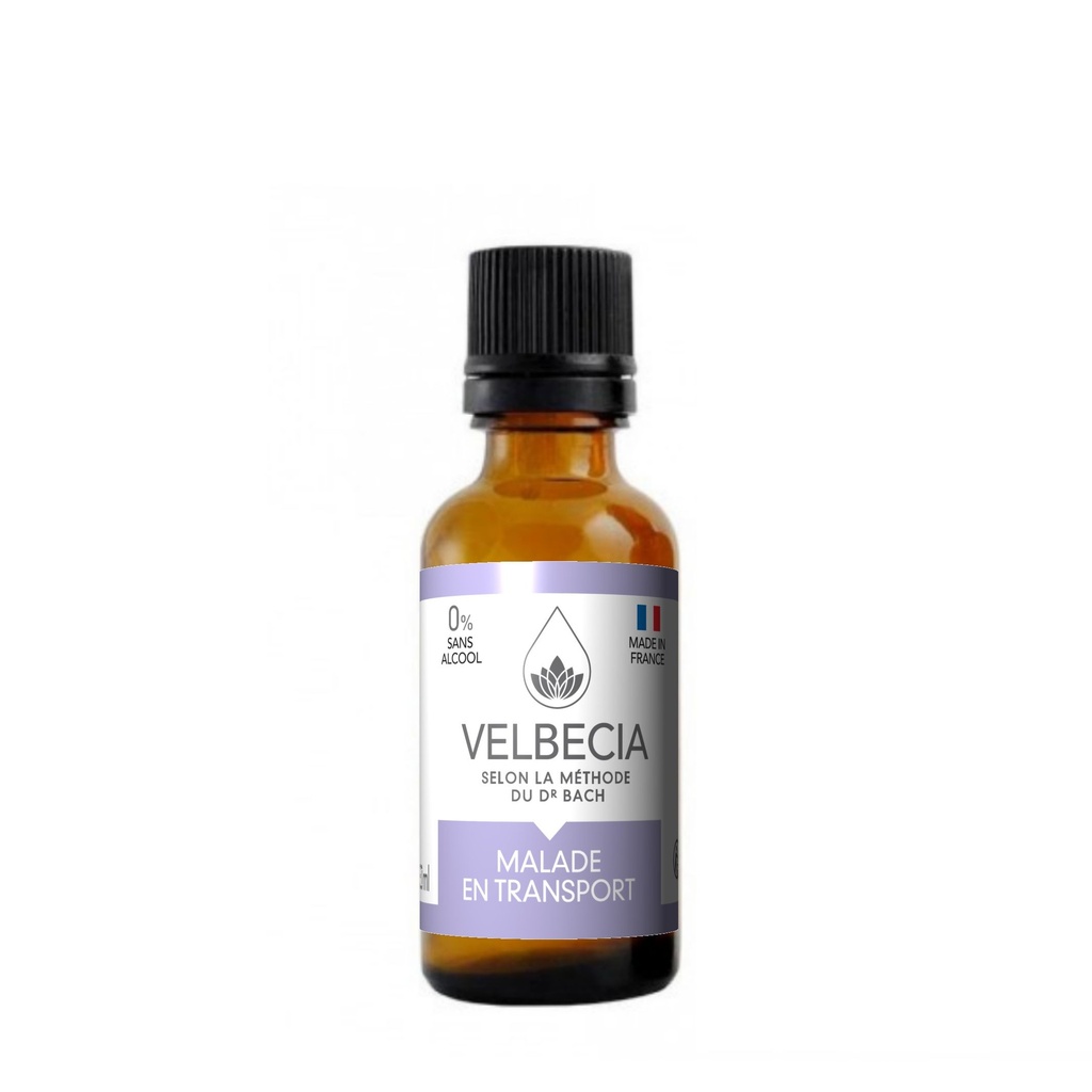 Mélange de fleurs de Bach Malade en Transport (30 ml) - Velbecia