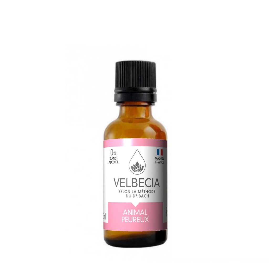 [15295_26947] Mélange de Fleurs de Bach Animal Peureux (30 ml) - Velbecia