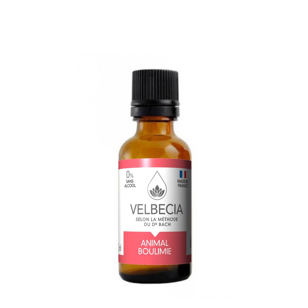 Mélange de fleurs de Bach Animal Boulimie (50 ml)- Velbecia