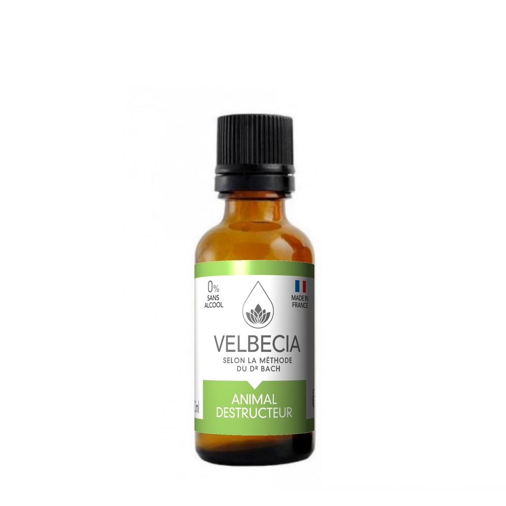 Mélange de fleurs de Bach Animal Destructeur (30 ml) - Velbecia