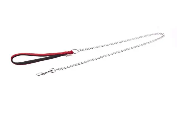 [15454_27743] Laisse chaîne avec poignée Nylon Special - Rouge (Taille 3) - Ferribiella