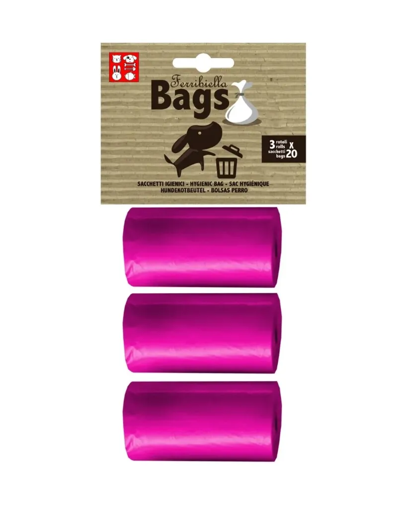 [15544_27782] Sachets ramasse crottes rose - Ferribiella