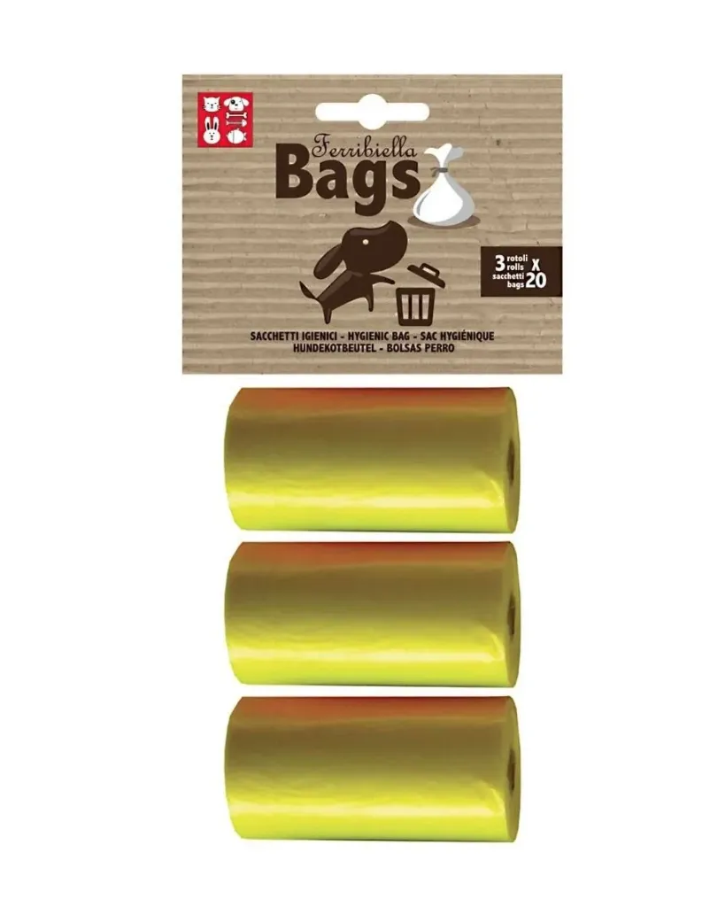 Sachets ramasse crottes jaune - Ferribiella
