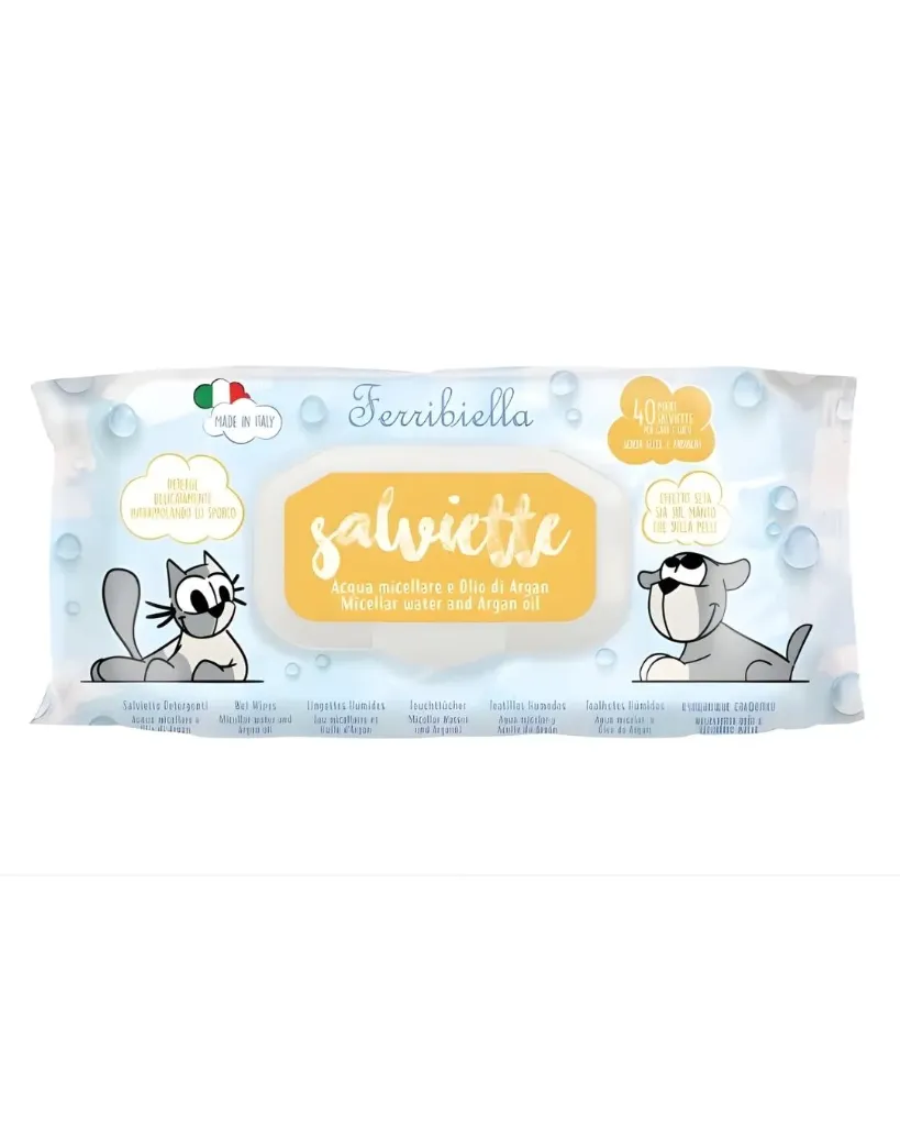 Lingettes humides eau micellaire / huile d'argan (40 lingettes) - Ferribiella