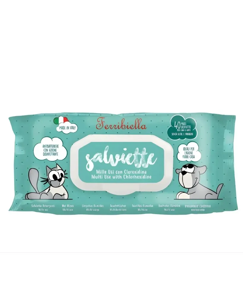 Lingettes humides aloe vera / chlorhexidine (x 40) - Ferribiella