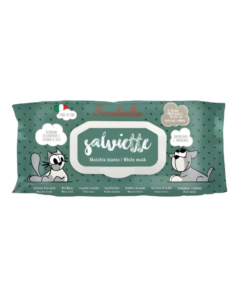 [15592] Lingettes humides au Musc Blanc (40 lingettes) - Ferribiella