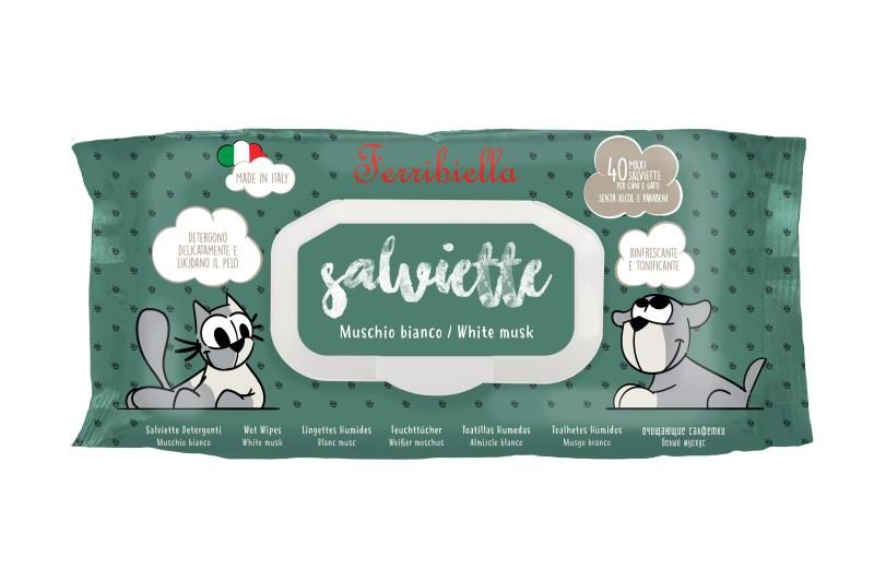 Lingettes humides au Musc Blanc x40 - Ferribiella