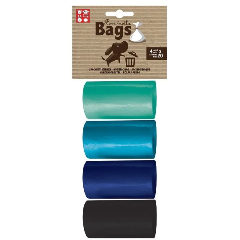 [15607_27863] Sacs à crottes (4 x 20) (Bleu) - Ferribiella