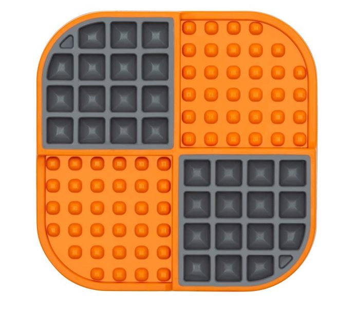 [15666_28015] Tapis de léchage pour chien "Slomo" (Orange) - LickiMat