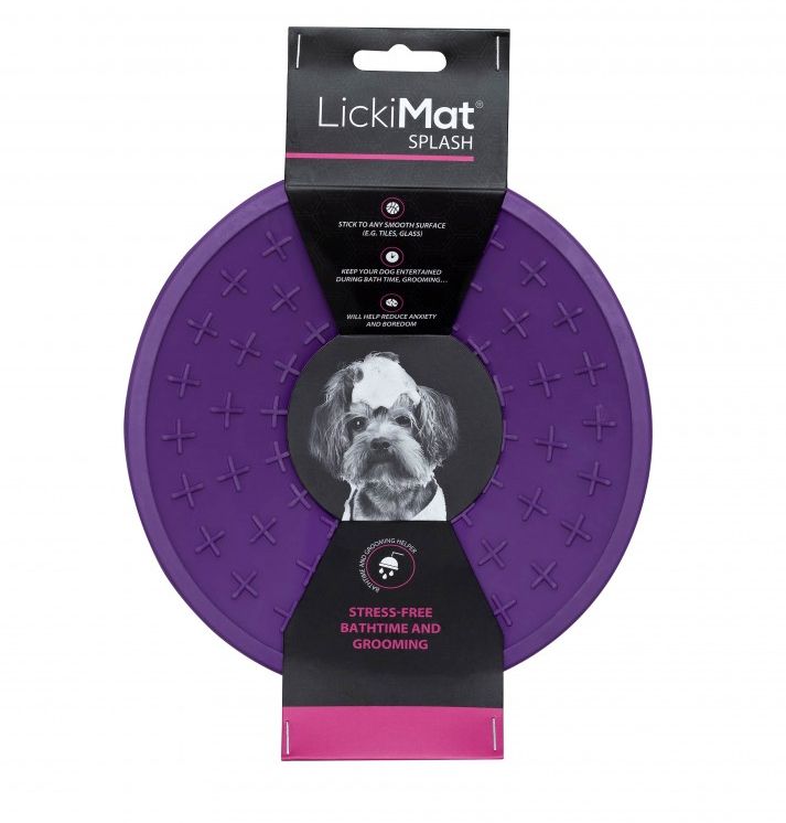 [15668_28023] Bol de léchage pour chien "Splash" (Violet) - LickiMat