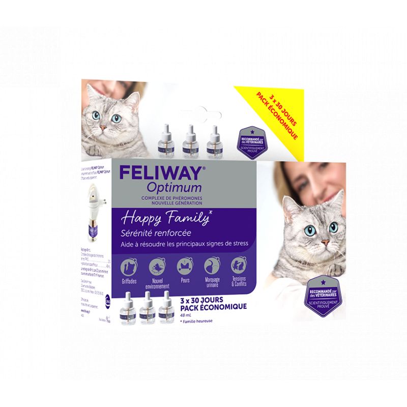 Pack 3 recharges Feliway Optimum (48 ml) - Ceva