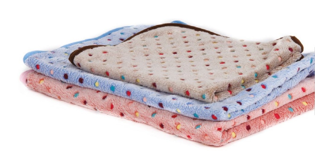 [15780_28216] Couverture moelleuse à pois - Bleu (S : 70 x 60 cm) - Ferribiella