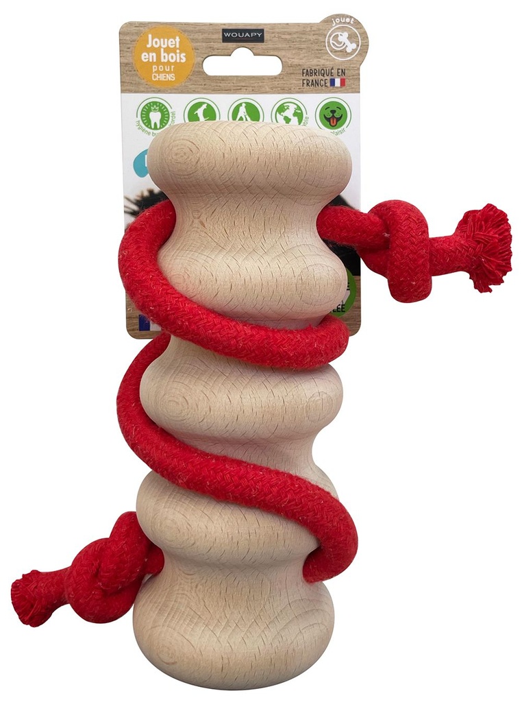 Jouet pour chien en bois Wave (10 cm) - Wouapy